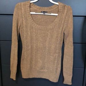 Scoop Neck Cable Knit Sweater